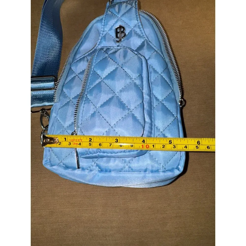 Light Blue Julia Buxton Crossbody fabric bag, new